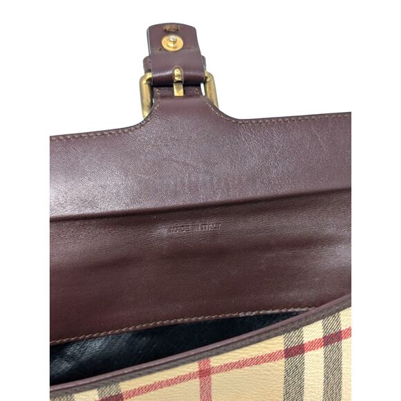 Authentic Burberry Haymarket Check Bifold Wallet w/ Gold Buckle - Picture 3 of 7